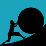 challenging (Sisyphus graphic)
